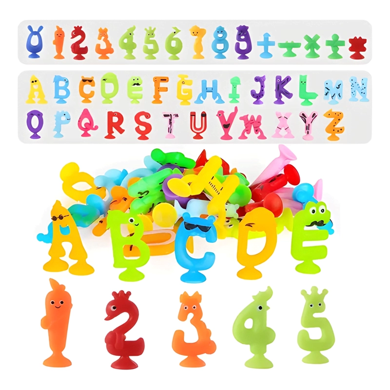 JUEGO DE VENTOSAS 41 PIEZAS ABECEDARIO NUMERO Y SIGNOS - 1