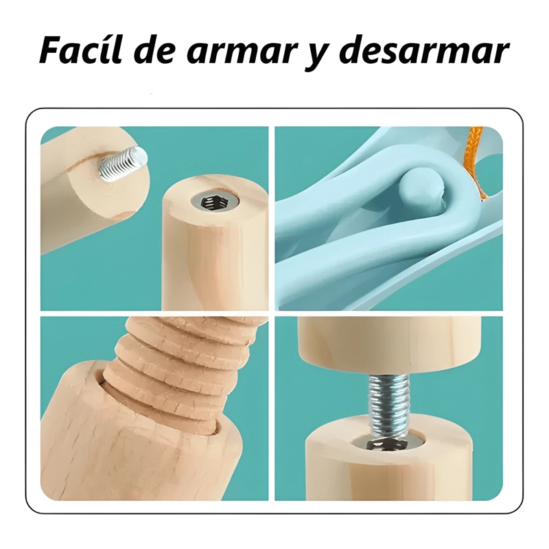 KIT ASEO DIDACTICO LIMPIEZA MADERA JUGUETE ESCOBA SIMULACION - 3