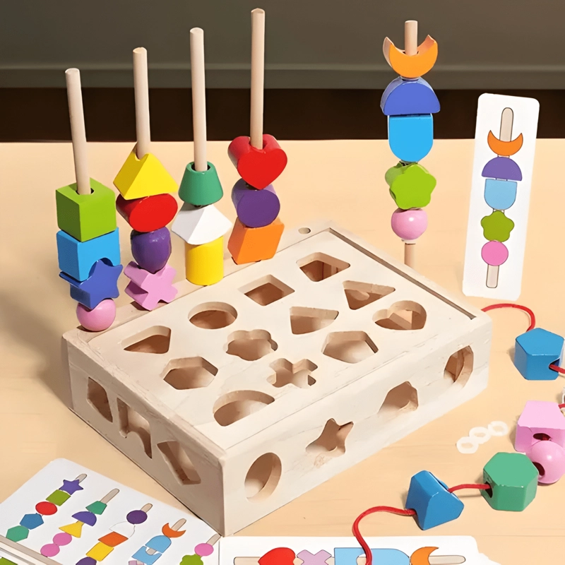JUEGO DIDACTICO ROMPECABEZAS MADERA SENSORIAL BEBE - 4