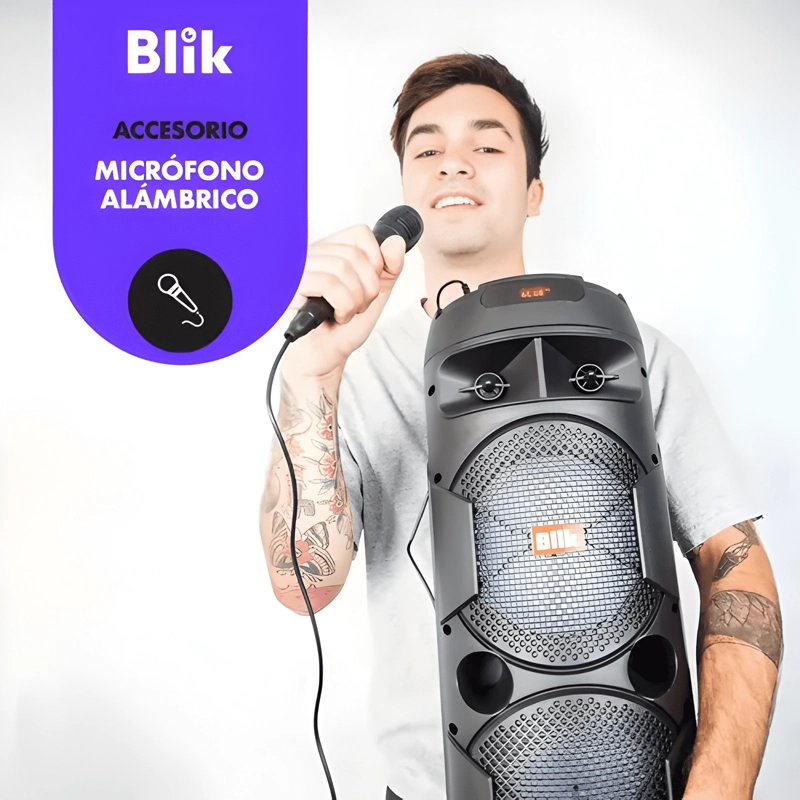 PARLANTE BLUETOOTH KARAOKE MICROFONO SCREAMER3 POTENCIA #3 - 4