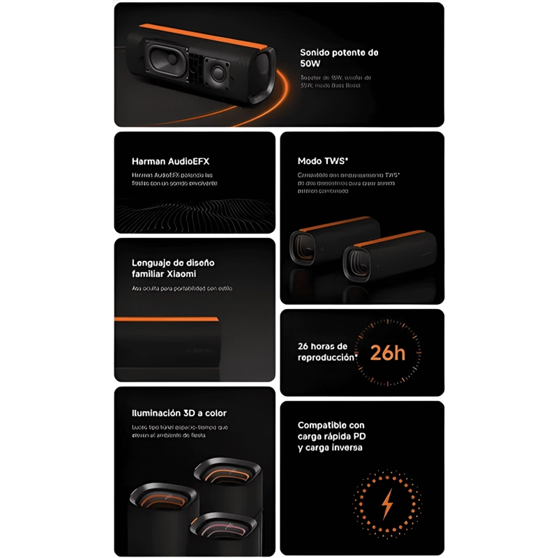 BOCINA PORTATIL SOUND PARTY 50W BATERIA HASTA 26HRS AUDIO - 2