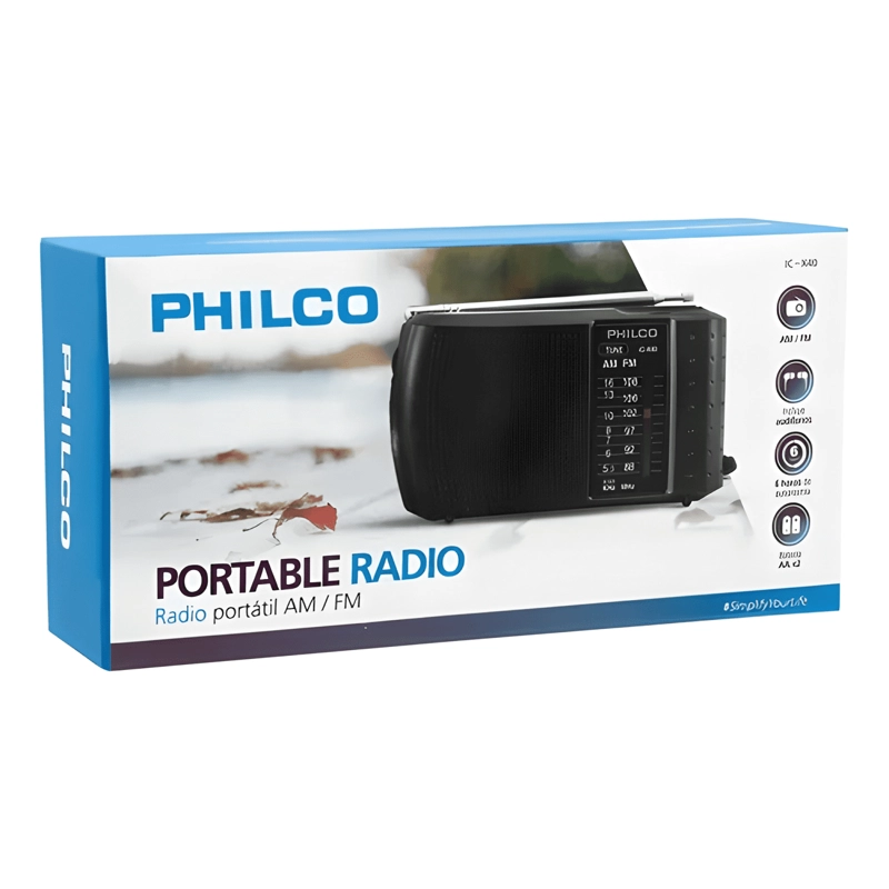 RADIO PORTATIL C/ PARLANTE Y AUDIFONO NEGRO - 4