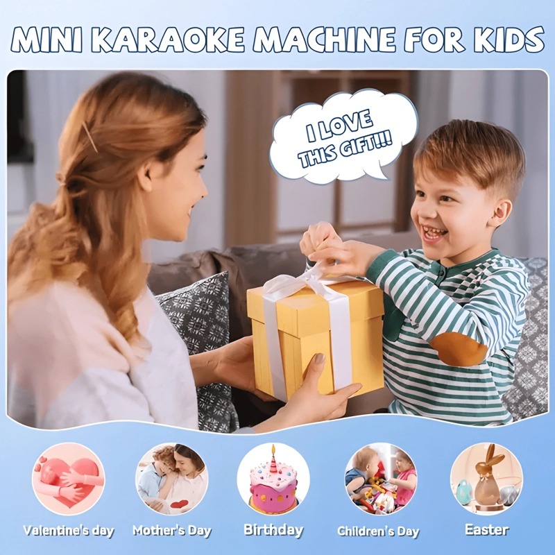 PARLANTE CON MICROFONO PORTATIL INALAMBRICO BLUETOOTH KARAOK - 1