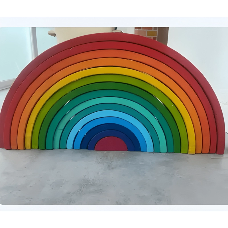 JUEGO APILAMIENTO ARCOIRIS DE MADERA MONTESSORI PARA NIÑOS - 2