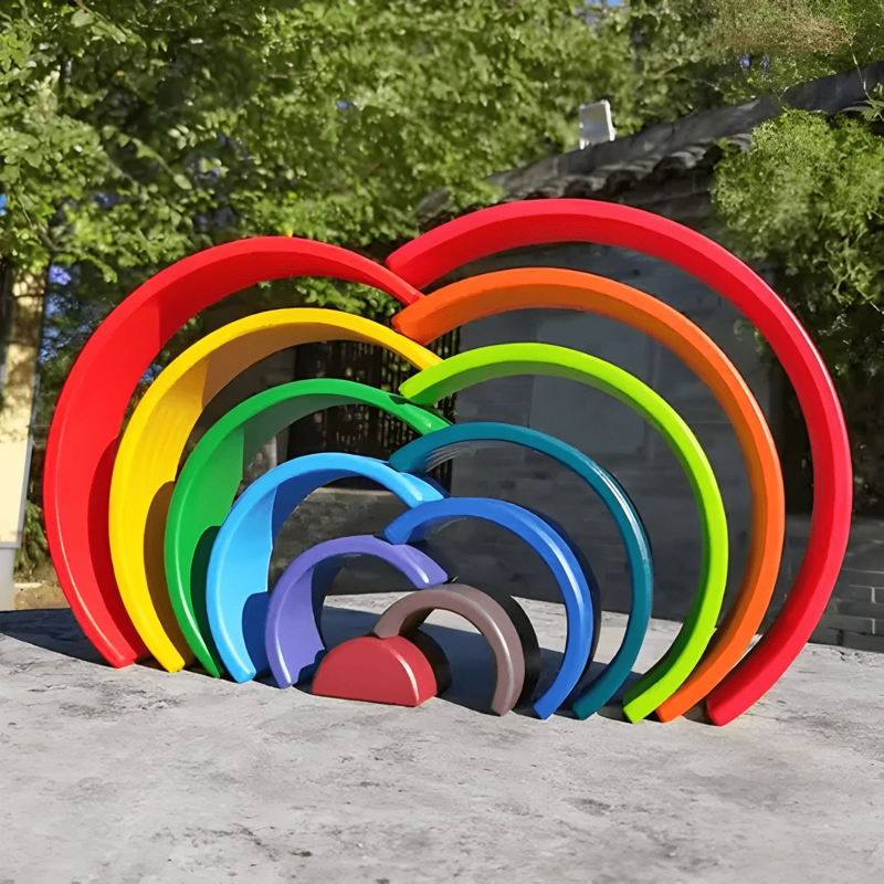 JUEGO APILAMIENTO ARCOIRIS DE MADERA MONTESSORI PARA NIÑOS - 3