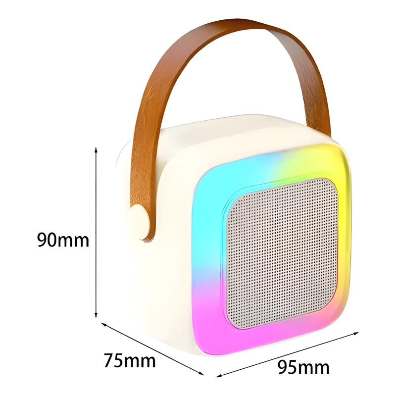 PARLANTE KARAOKE PORTATIL MINI MICROFONO INALAMBRICO BEIGE - 4