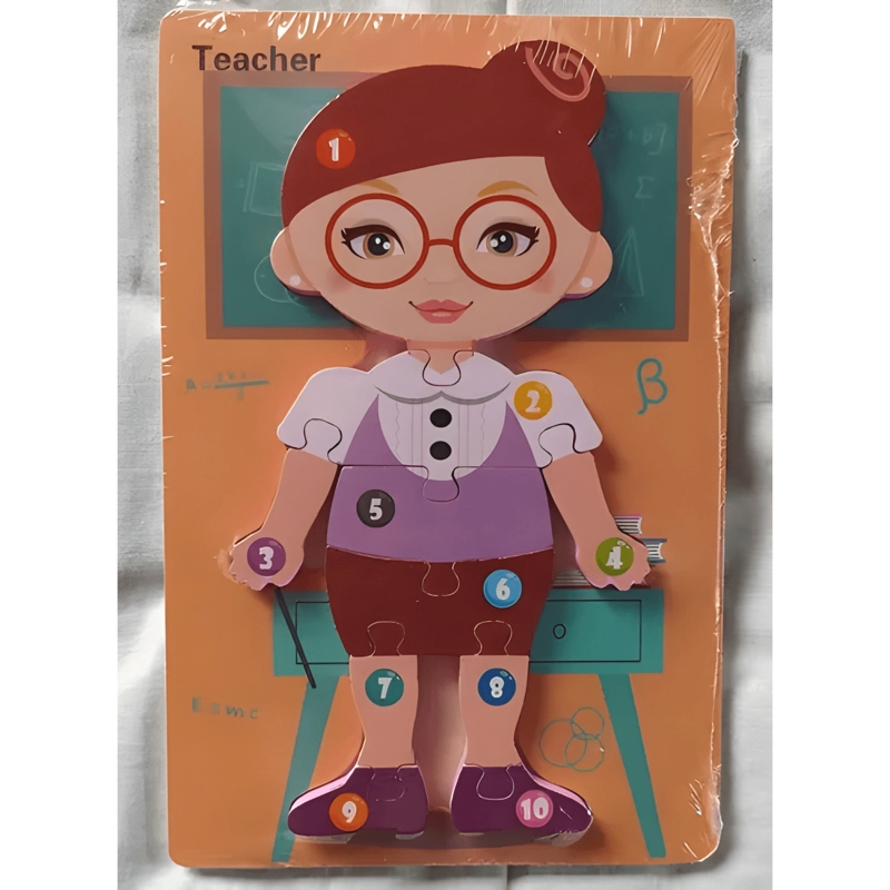 JUEGO MADERA 8 PUZZLES ENCAJE OFICIOS - 1