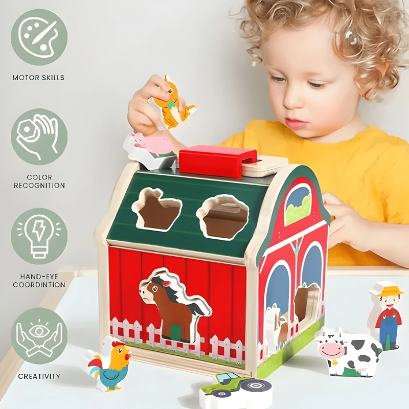 JUGUETE ENCAJE GRANJA ANIMALES DE MADERA DIDACTICO NIÑOS #3 - 3