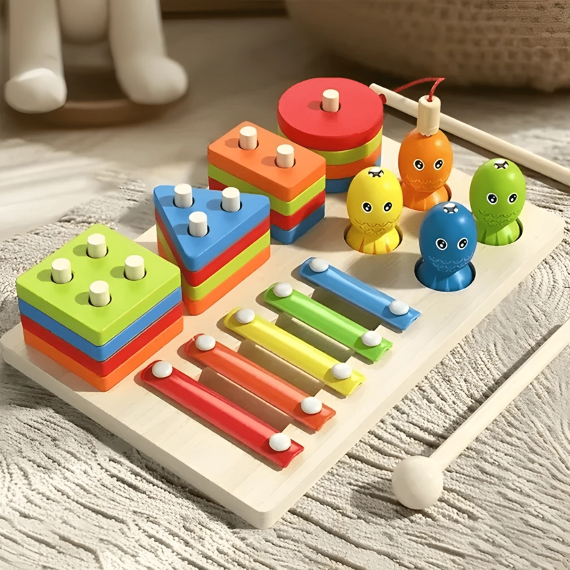 JUEGO MONTESSORI 3 EN 1 DE MADERA - 1