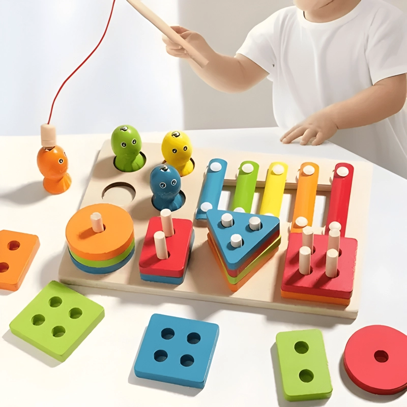 JUEGO MONTESSORI 3 EN 1 DE MADERA - 2