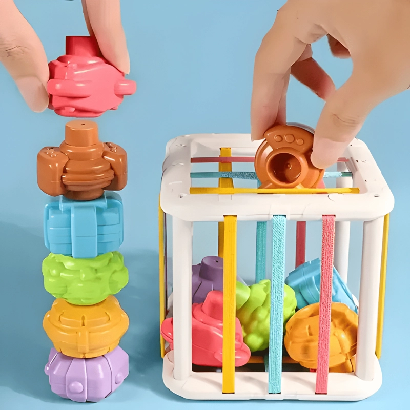 JUEGO DIDACTICO CUBO SENSORIAL DE BEBE  ESTIMULACION TEMPRANA - 1