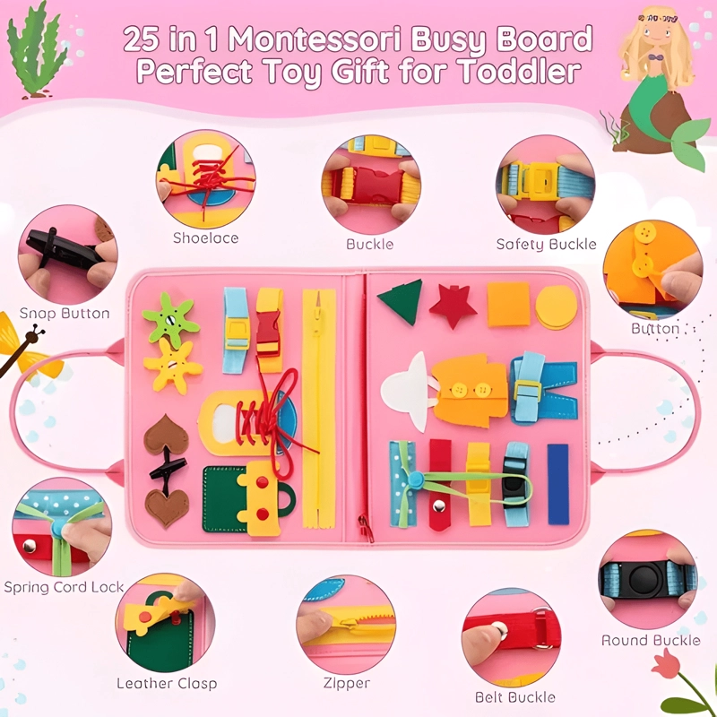 LIBRO SENSORIAL FIELTRO,JUGUETES SENSORIALES BUSY BOOK - 1