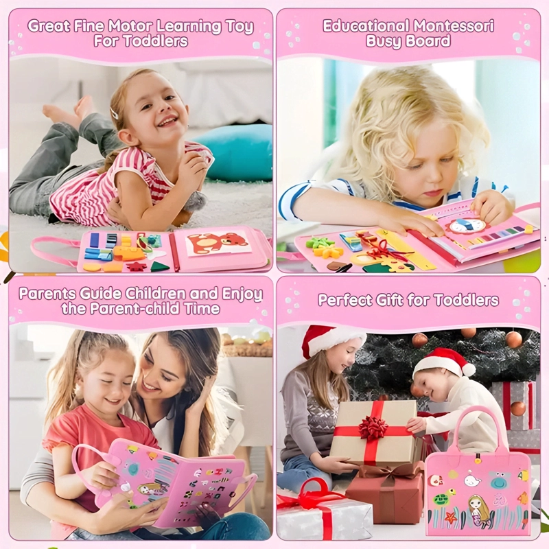 LIBRO SENSORIAL FIELTRO,JUGUETES SENSORIALES BUSY BOOK - 4