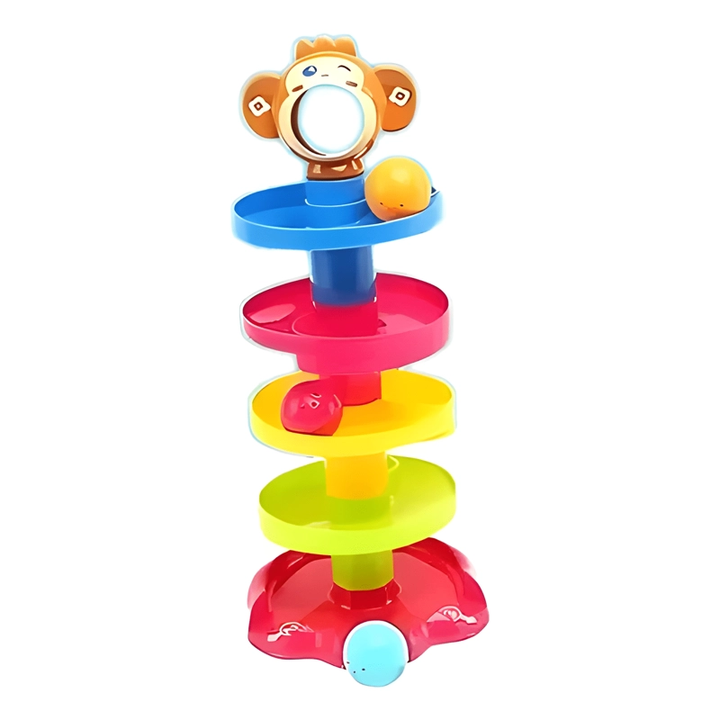 TORRE MONTESSORI DE CAIDA CON BOLAS GIRATORIAS PARA NIÑOS - 4