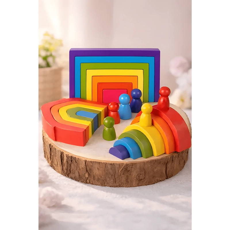 ARCOIRIS DE MADERA 24 PIEZAS MULTI JUEGOS #2 - 1