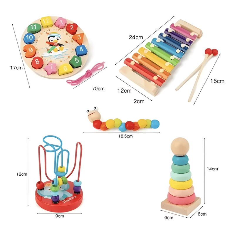 5PCS JUEGO DIDACTICO SENSORIAL BEBE  ESTIMULACION TEMPRANA #1 - 1