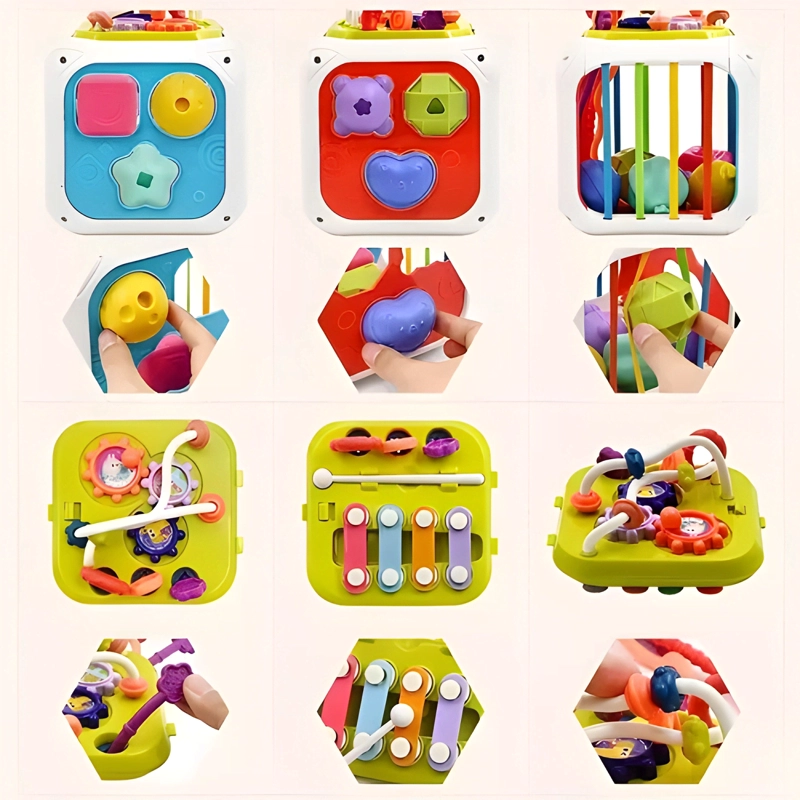 JUGUETE MONTESSORI EDUCATIVO 7 EN 1 CUBO DIDACTICO BEBE  #1 - 2