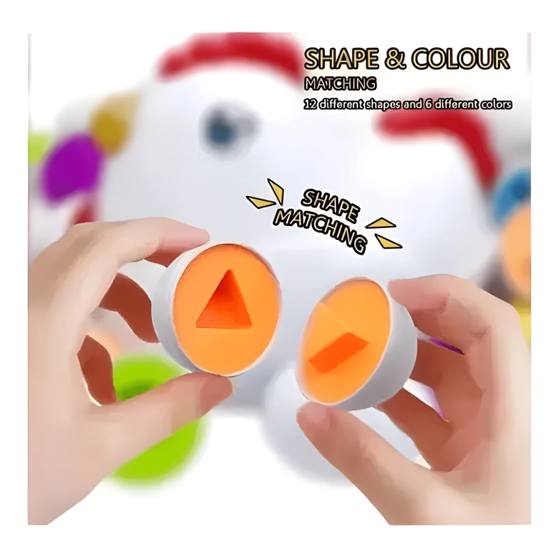 JUEGO DIDACTICO GALLINA HUEVOS DE ENCAJE NIÑOS #3 - 1