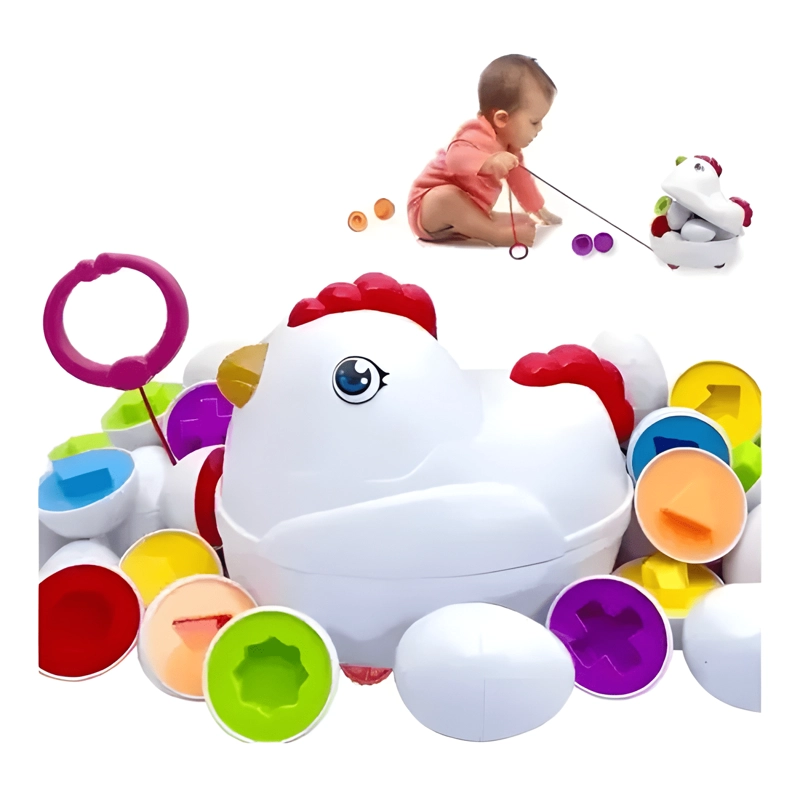 JUEGO DIDACTICO GALLINA HUEVOS DE ENCAJE NIÑOS #3 - 2