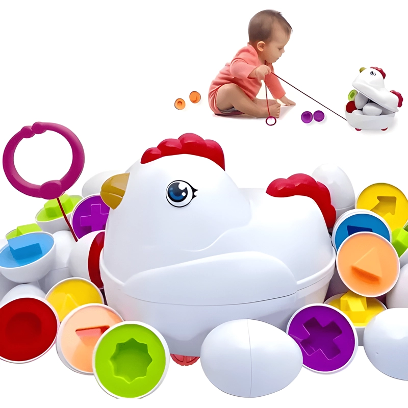 JUEGO DIDACTICO GALLINA HUEVOS DE ENCAJE NIÑOS 0 - 1