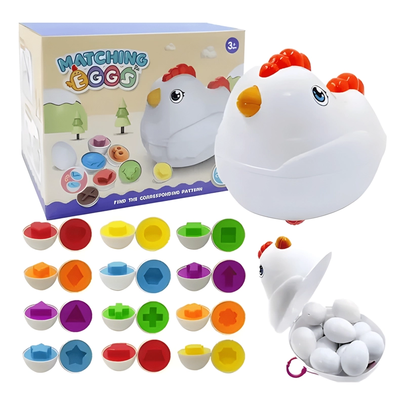 JUEGO DIDACTICO GALLINA HUEVOS DE ENCAJE NIÑOS 0 - 2