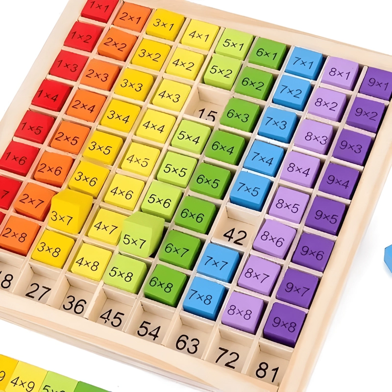 JUEGO TABLERO EDUCATIVO APRENDER A MULTIPLICAR DE MADERA - 2