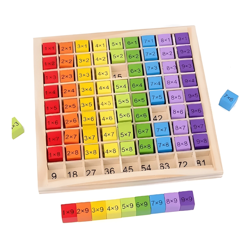 JUEGO TABLERO EDUCATIVO APRENDER A MULTIPLICAR DE MADERA - 4