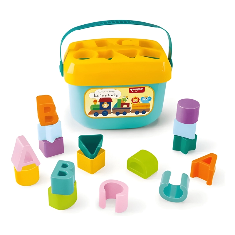 PACK BALDE PRIMEROS BLOQUES CON TORRE APILABLE ANILLOS BEBE - 3