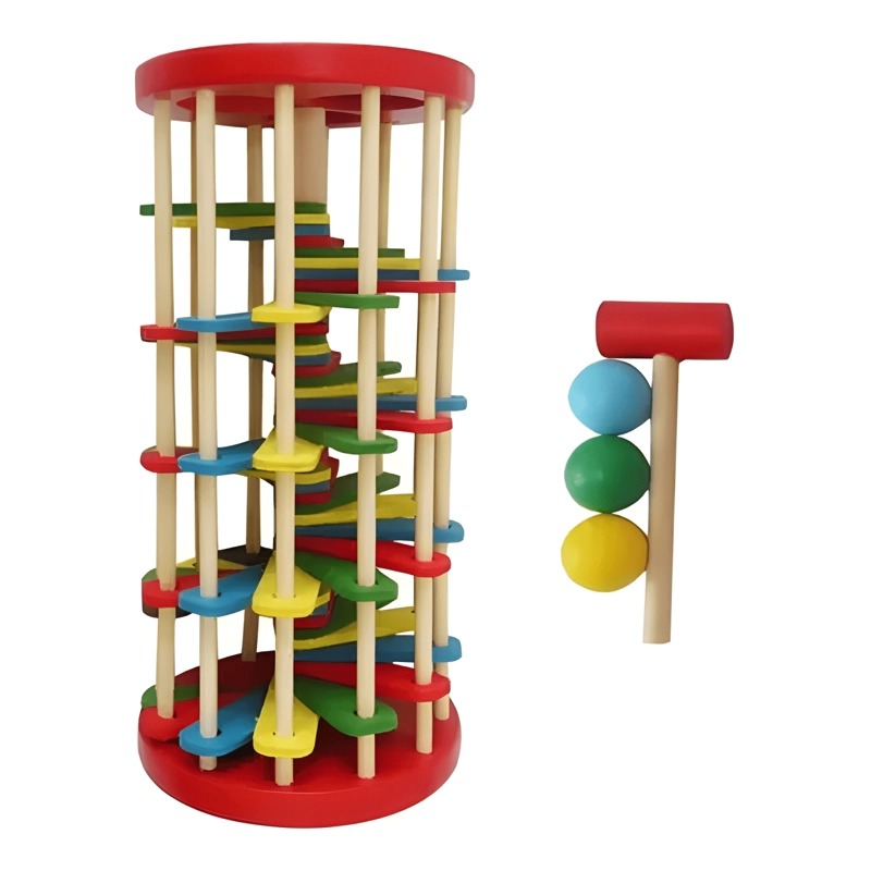SET TORRE DE MADERA CON MARTILLO Y 3 PELOTAS - 1