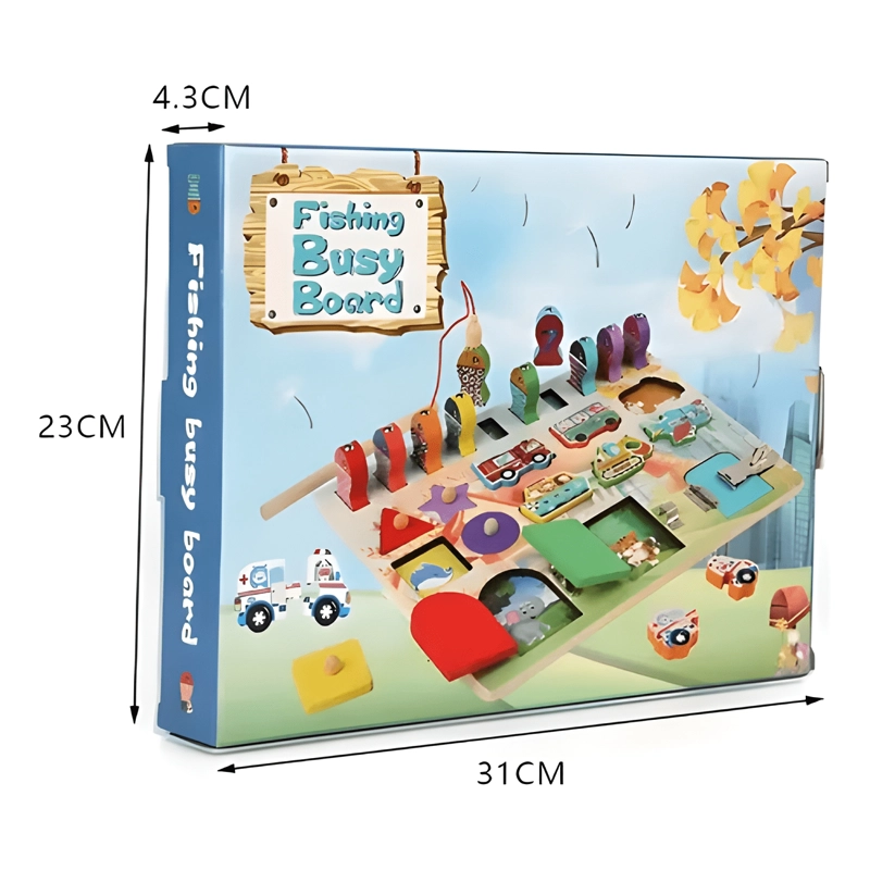 TABLERO MONTESSORI PESCA Y ENCAJE JUGUETE SENSORIAL NIÑOS - 2