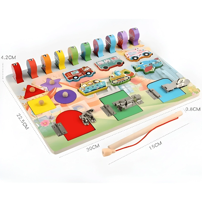 TABLERO MONTESSORI PESCA Y ENCAJE JUGUETE SENSORIAL NIÑOS - 3