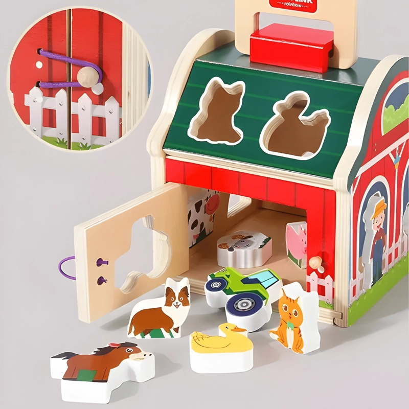 JUGUETE GRANJA ANIMALES DE MADERA DIDACTICO NIÑOS #3 - 4