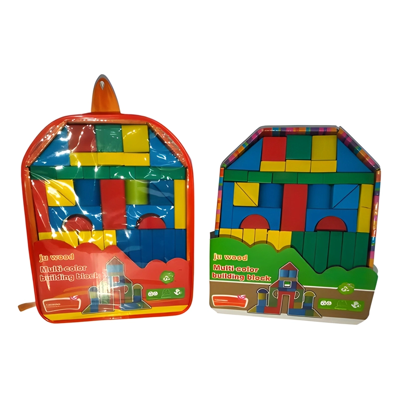 MOCHILA BLOQUES DE MADERA PARA NIÑOS JUEGO DIDACTICO - 2