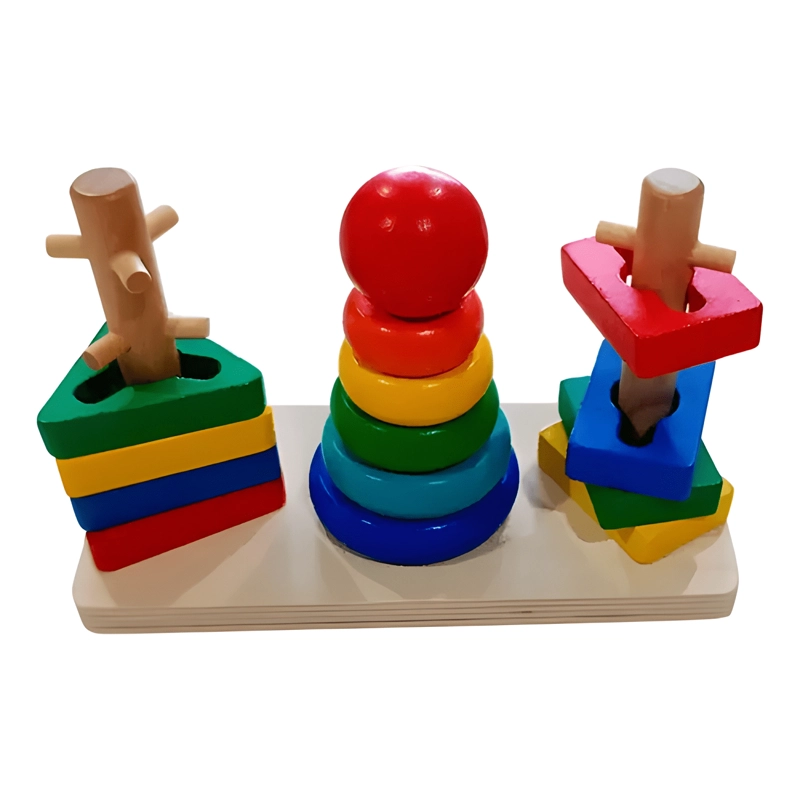 JUGUETE TORRE ENCASTRE MADERA DIDACTICO PUZZLE TORRE 10 PZA - 3