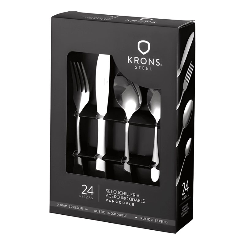 SET CUBIERTOS 24 PIEZAS ACERO INOX VANCOUVER APTO - 2