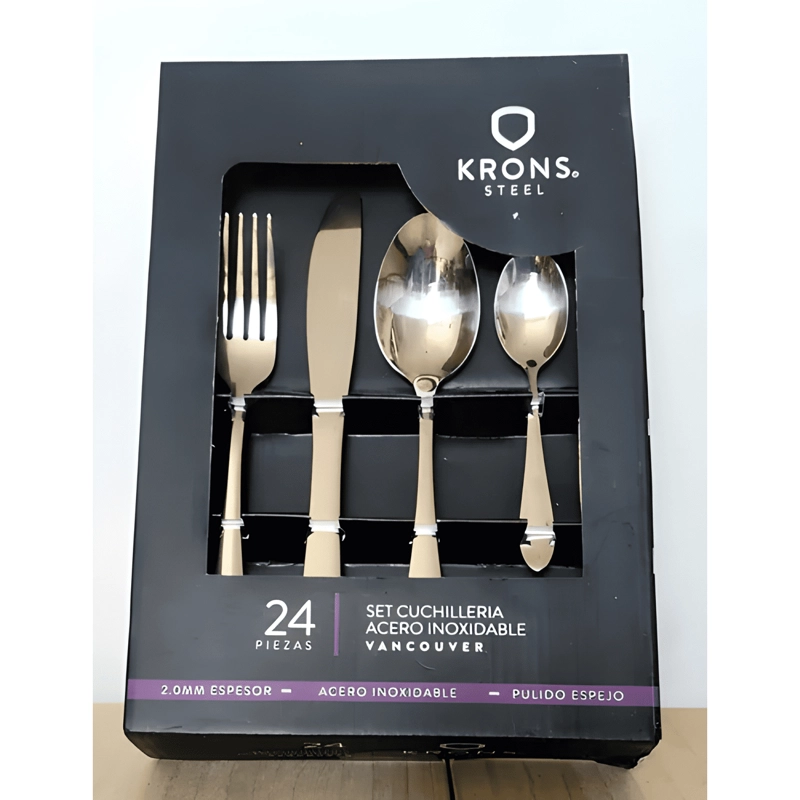SET CUBIERTOS 24 PIEZAS ACERO INOX VANCOUVER APTO - 3