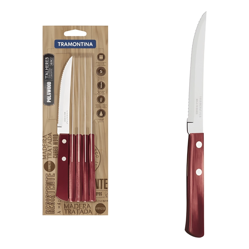 PACK TENEDOR MANGO MADERAX12UD+CUCHILLO 5PULGADAS - 3