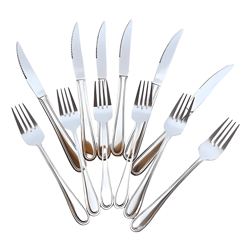 PACK 12 TENEDORES + 12 CUCHILLOS DE MESA ACERO INOXIDABLE - 1