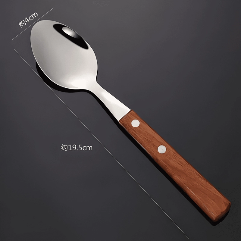 SET DE CUBIERTOS PARA ASADO 6 PIEZA CUCHILLERIA MANGO MADERA - 2
