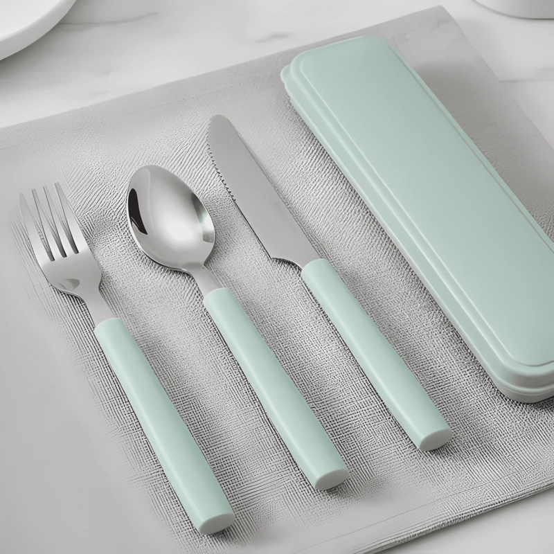 SET DE CUBIERTOS ACERO INOX CUCHARA Y TENEDOR NIÑOS ESTUCHE - 2
