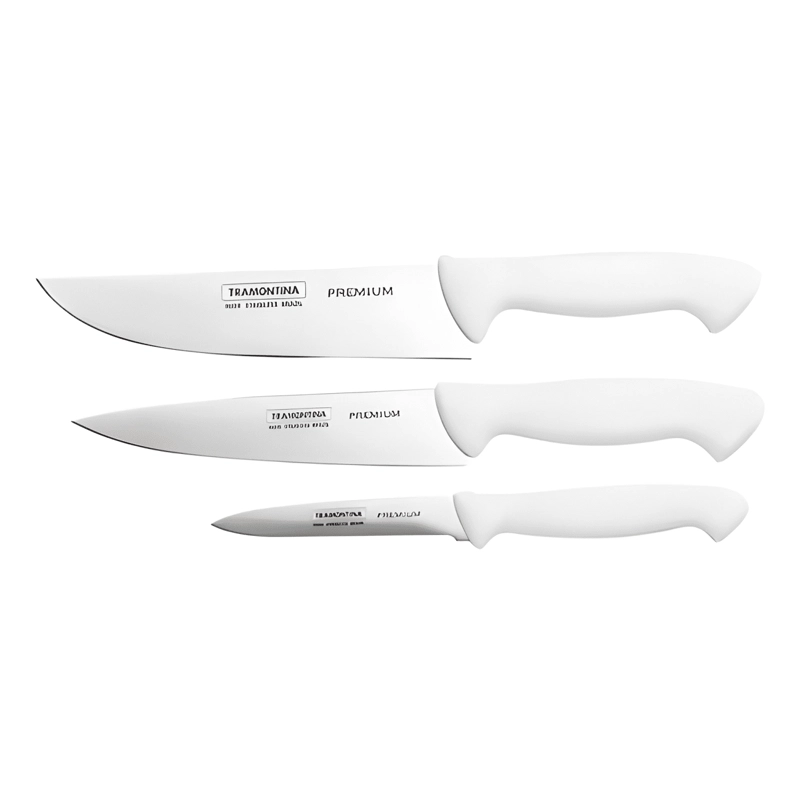 JUEGO CUCHILLOS PREMIUM 3 PIEZAS ACERO INOXIDABLE BLANCO - 3