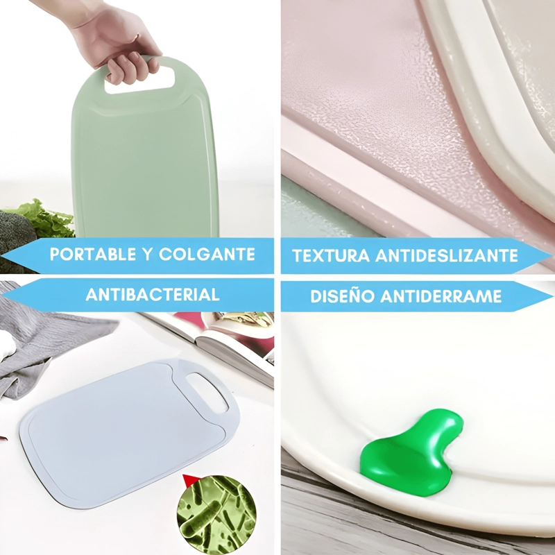 SET CUCHILLOS JUEGO COCINA ACERO INOXIDABLE TABLA PICAR 3PCS - 4