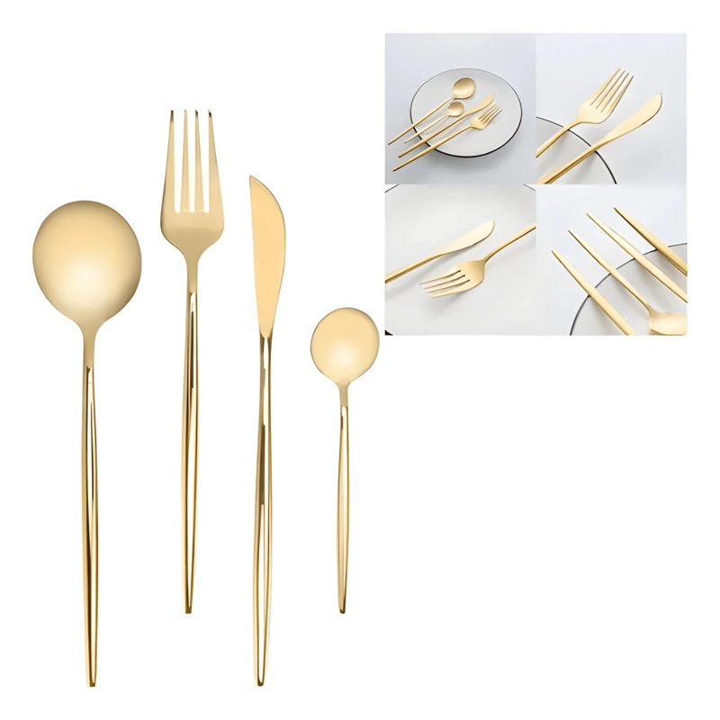 SET 24 CUBIERTOS ACERO INOXIDABLE JUEGO SERVICIO COMPLETO #1 - 4
