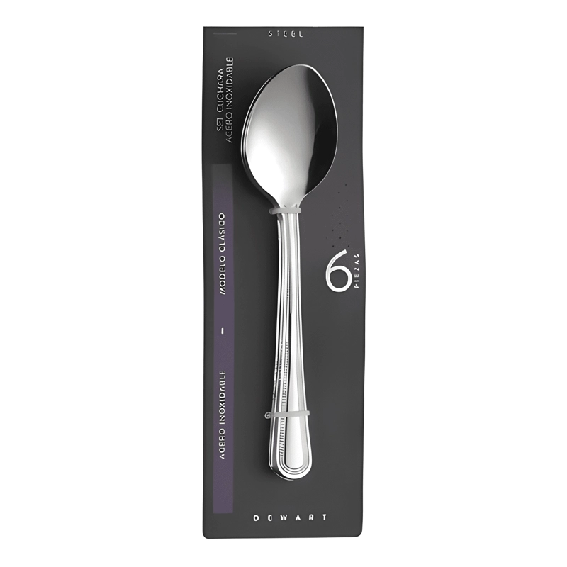 SET DE 6 CUCHARAS CUCHARA DE MESA PERLADO BLISTER - 3