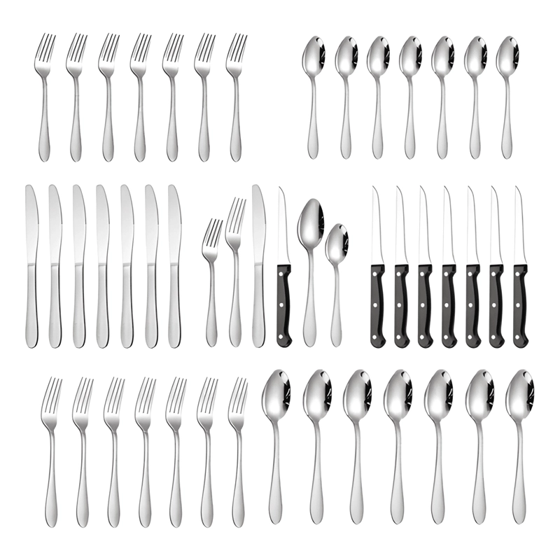 SET 48 PIEZAS CUBIERTOS CUCHILLERIA ACERO INOXIDABLE #5 - 1