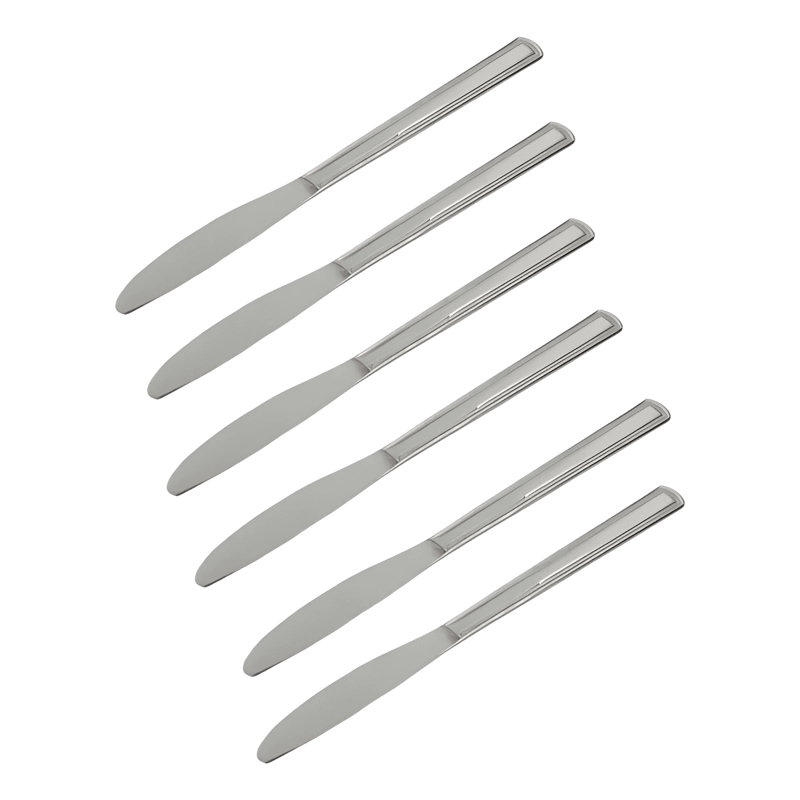 SET 6 CUCHILLOS DE MESA PERLADOS BLISTER ACERO INOXI - 2