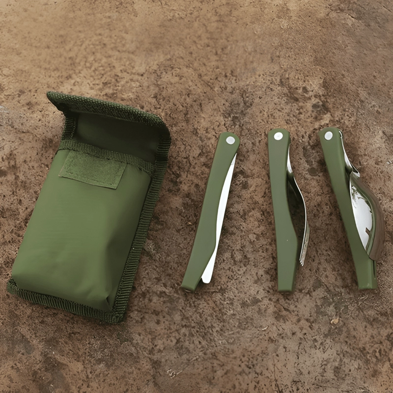 SET CUBIERTOS CAMPING SET SERVICIO CAMPING 3PIEZAS+ESTUCHE - 1