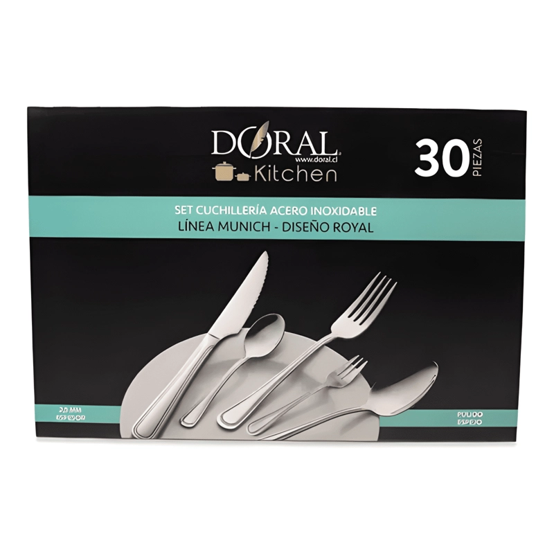 JUEGO CUCHILLERIA 30 PIEZAS 2 5 MM ROYAL PLATEADO - 2