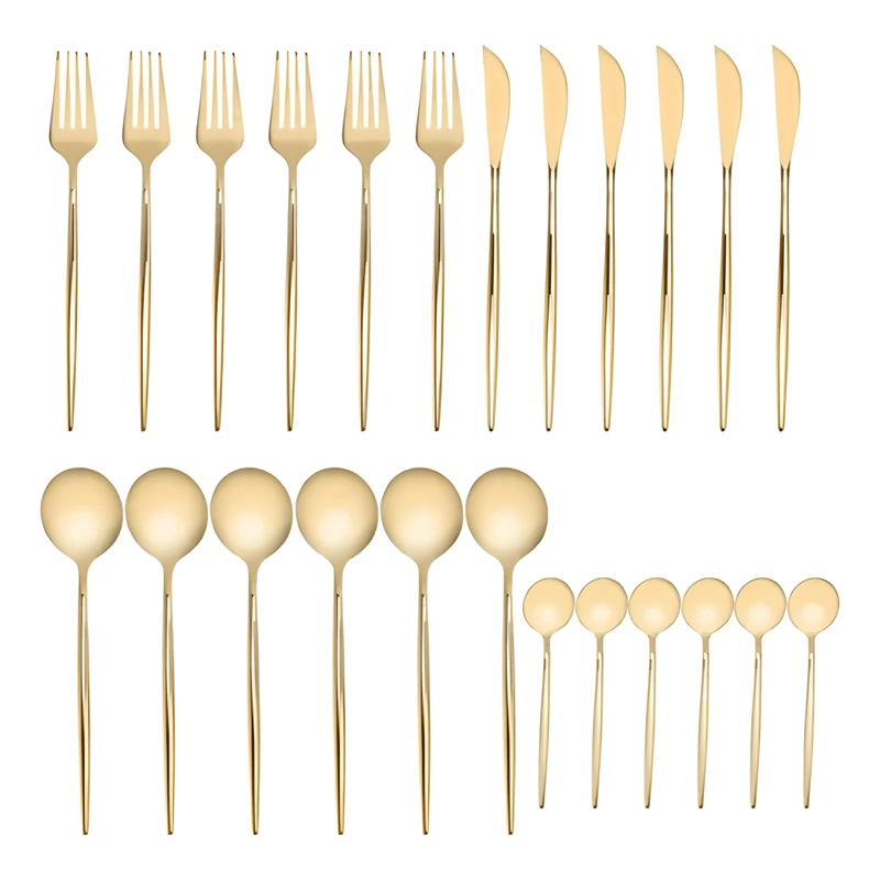 SET 24 CUBIERTOS ACERO INOXIDABLE JUEGO SERVICIO COMPLETO #7 - 1