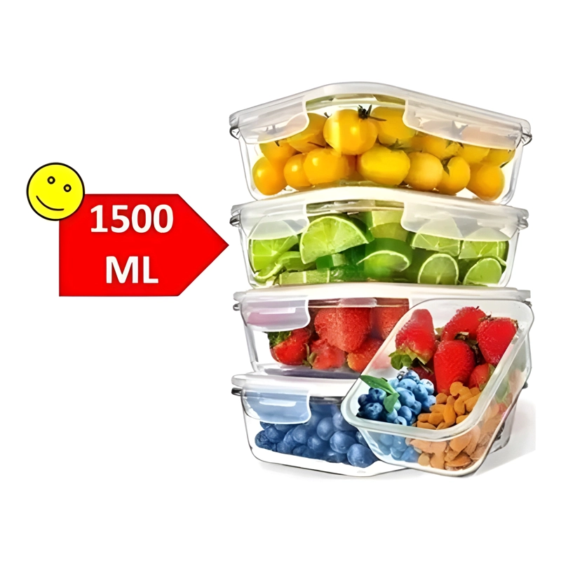 TAPER HERME TICO DE VIDRIO PARA COMIDA 1500 ML - 4